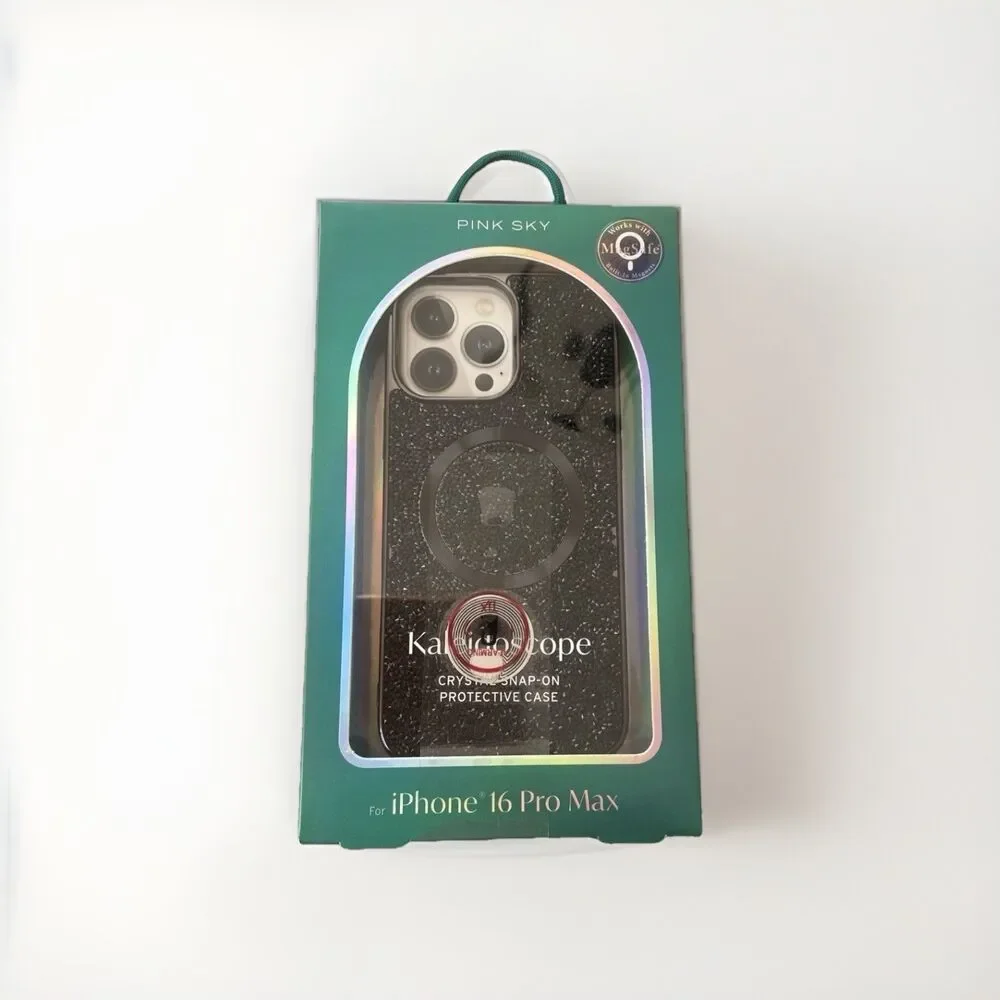 Pink Sky KALEIDOSCOPE Black Crystal mag safe iPhone 16 Pro Max Phone Case